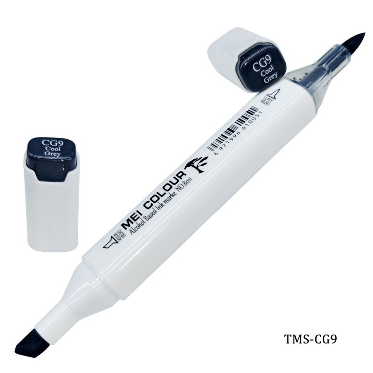 Gift To Love | Touch Marker Soft 2 In 1 Pen | Color : Cool Grey | Code : TMS-CG9