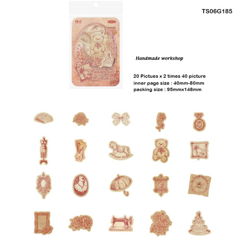 Gift To Love | Candy Poetry Retro Paper Cutout | Pcs : 40 Pcs | Code : TS06G185