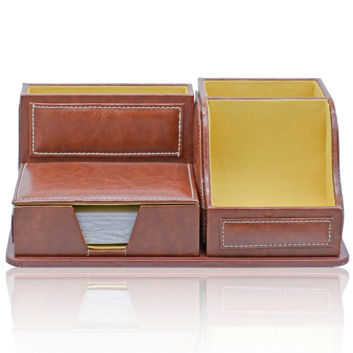 Gift To Love | Table Stationery Set Leatherite 4In1 | Color : Tan | Code : TSSL00
