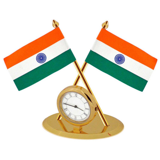 Gift To Love | Table  Watch With Flag | Color : Golden | Code : TT415GD