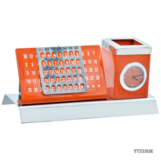 Gift To Love | Table  Calendar Pen Stand | Color : Orange | Code : TT535OE