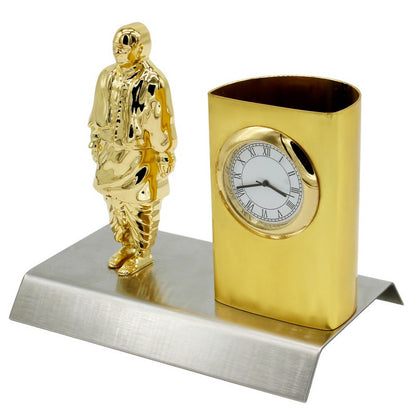 Gift To Love | Pen Stand With Watch Sardar Patel Statue | Code : TT555