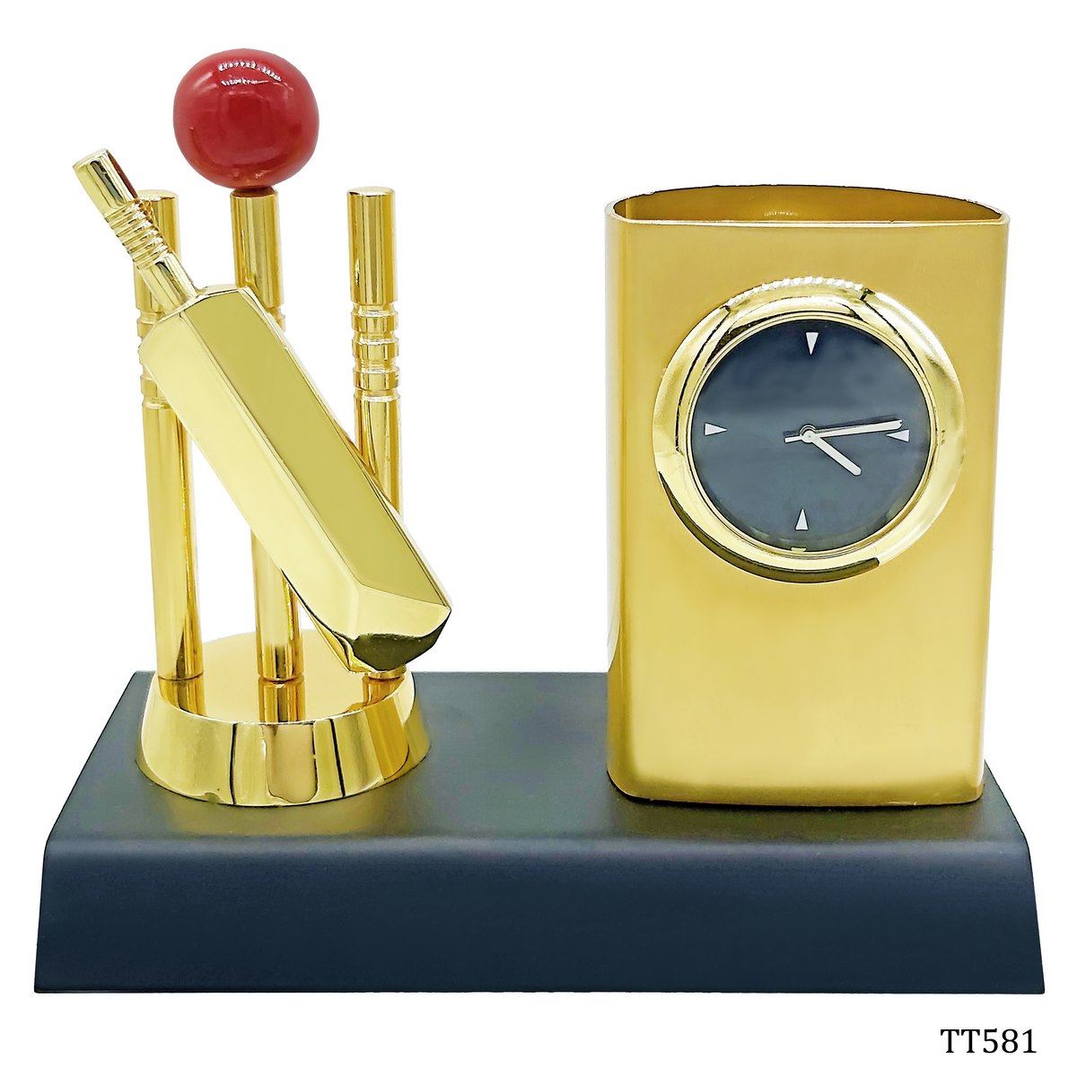 Gift To Love | Table  Cricket Tophi With Pen Stand Clock | Code : TT581