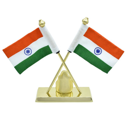 Gift To Love | Table  Ganesh With Flag | Color : Golden | Code : TT587GD