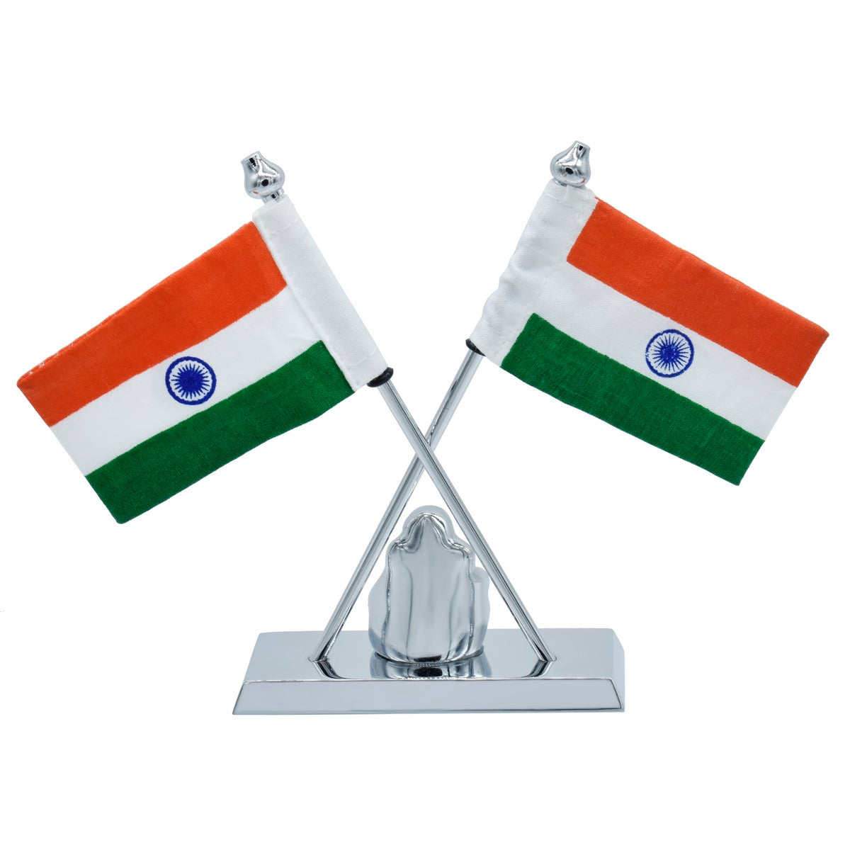 Gift To Love | Table  Ganesh With Flag | Color : Silver | Code : TT587SR