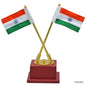 Gift To Love | Table  Cross Flag With Wooden Stand | Color : Gold | Size : 9 Inch | Code : TT593GD