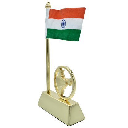 Gift To Love | Table  Flag With India Map Long | Color : Golden | Code : TT632GD