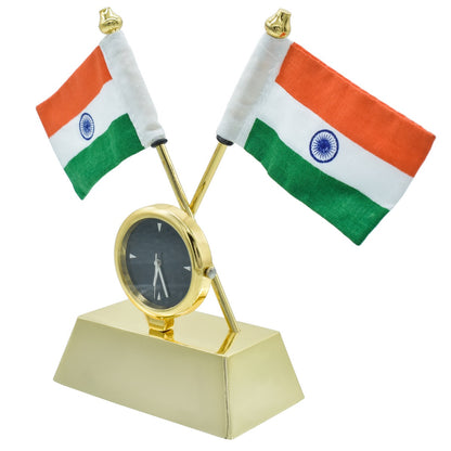 Gift To Love | Table  Cross Flag With Watch | Color : Golden | Code : TT651GD