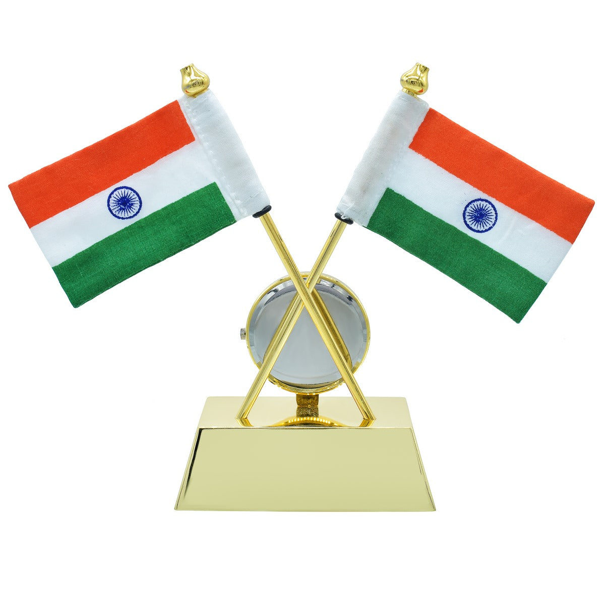 Gift To Love | Table  Cross Flag With Watch | Color : Golden | Code : TT651GD
