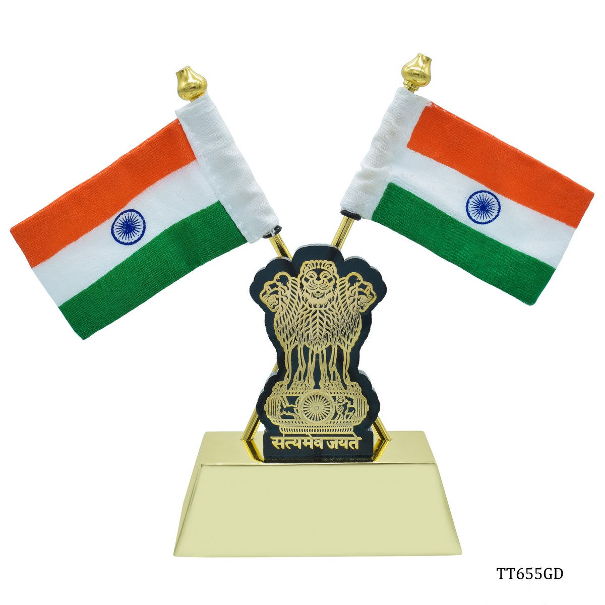 Gift To Love | Table  Cross Flag With Big Symbol | Color : Golden | Code : TT655GD