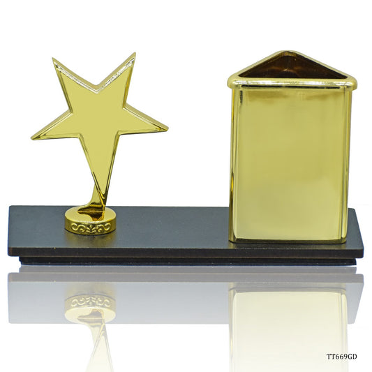 Gift To Love | Desktop Star With Pen Stand | Color : Gold | Code : TT669GD