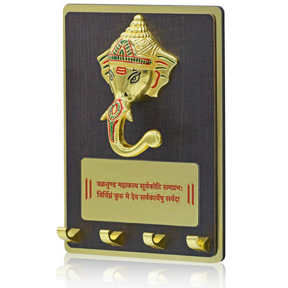 Gift To Love | Table  Key Holder Ganesh Mantra | Color : Gold | Code : TT686GD