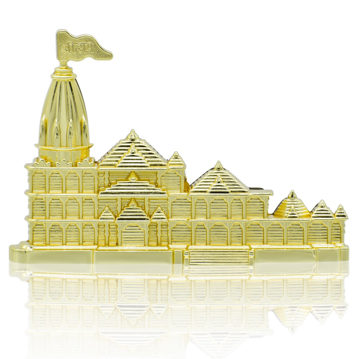 Gift To Love | Table  With Card Holder Ram Mandir | Color : Gold | Code : TT690GD