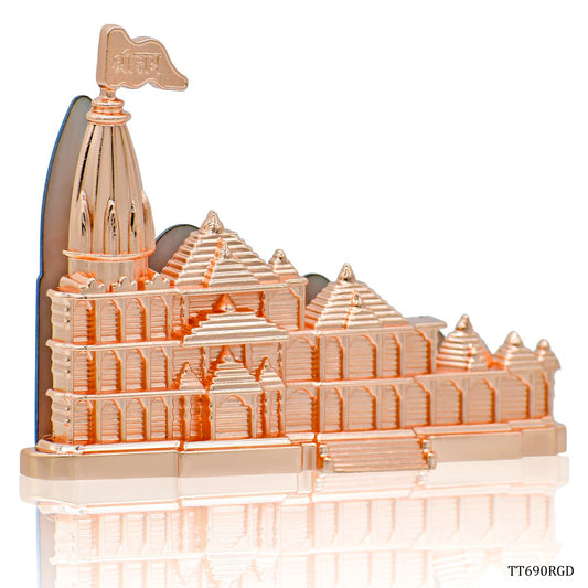 Gift To Love | Table  With Card Holder Ram Mandir | Color : Rose Gold | Code : TT690RGD