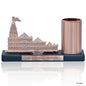 Gift To Love | Shri Ram Mandir With Pen Stand Cardholder | Color : Rose Gold | Code : TT696RG