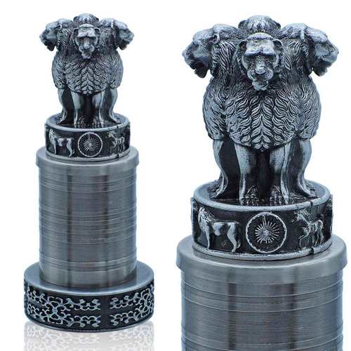 Gift To Love | Desktop Metal Ashoka Pillar 14CM Antic Black | Code : TT752C-B