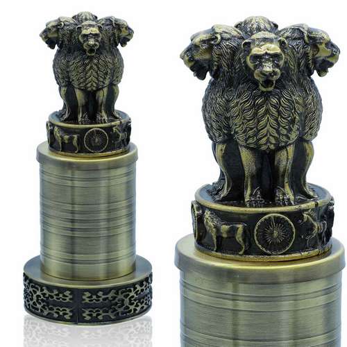 Gift To Love | Desktop Metal Ashoka Pillar 14CM Antic Mahendi | Code : TT752C-M