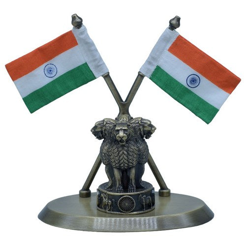 Gift To Love | Metal Ashoka Stambh With 2 Cross Flag Mahndi | Code : TT755M