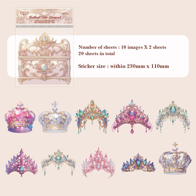 Tz013104 Crystal Box Series Paper Sticker 20Pc
