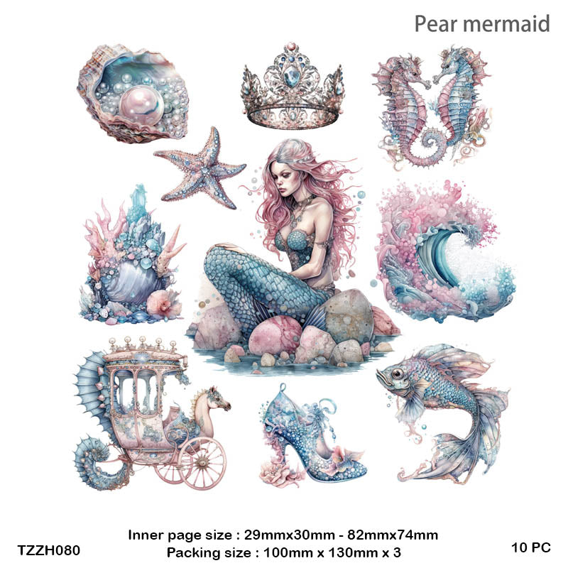 Gift To Love | Mermaid Retro Story Sticker Pack | Pcs : 20 Pcs | Code : TZZH080