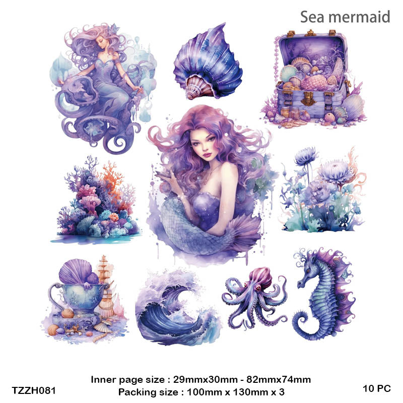 Gift To Love | Mermaid Retro Story Sticker Pack | Pcs : 20 Pcs | Code : TZZH081