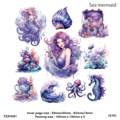 Gift To Love | Mermaid Retro Story Sticker Pack | Pcs : 20 Pcs | Code : TZZH081