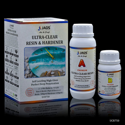 Gift To Love | Ultra Clear Set Resin | Pcs : 500 Gm Resin, 250 Gm Hardener | Code : UCR750