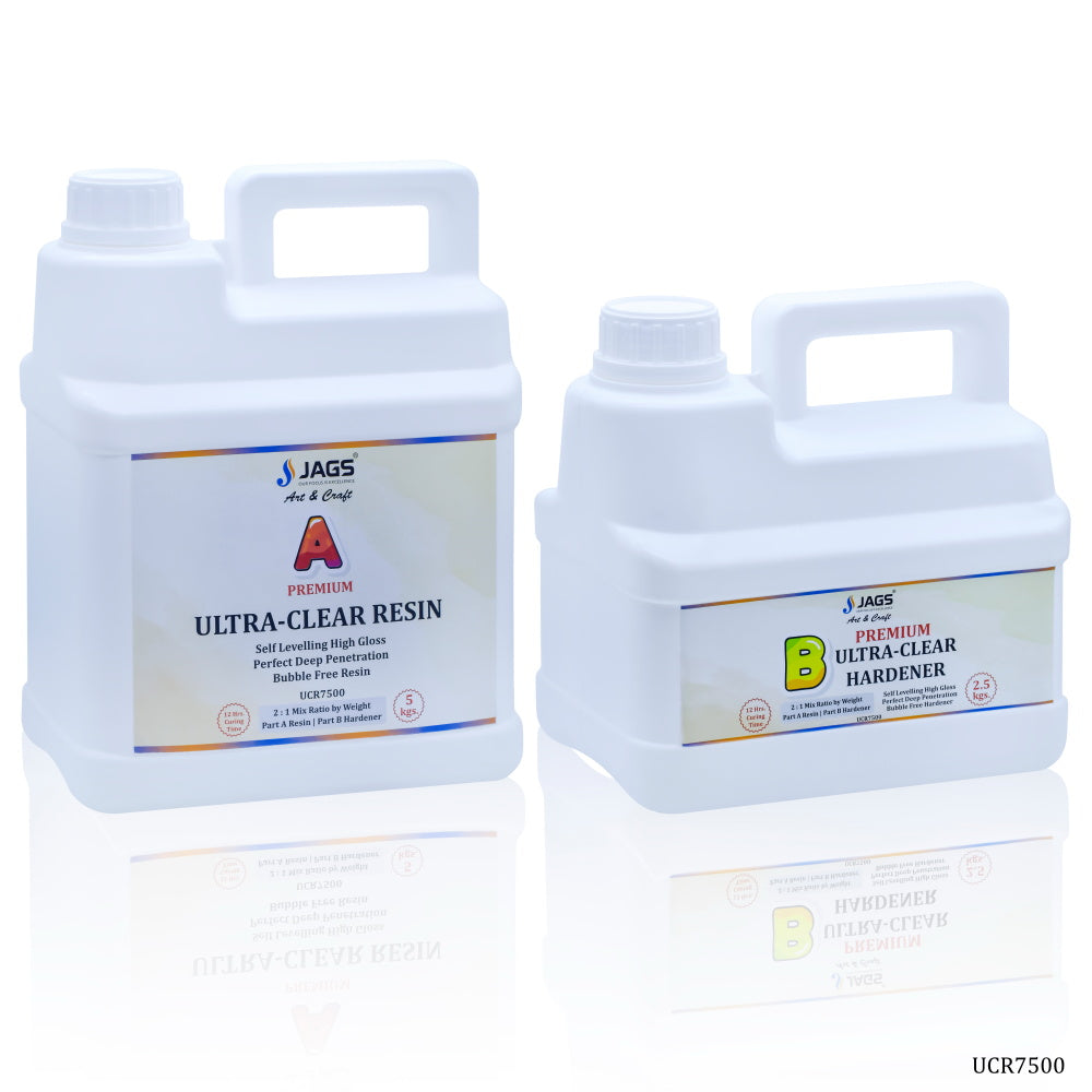 Gift To Love | Ultra Clear Set Resin | Pcs : 5 Kg Resin, 2.5 Kg Hardener | Code : UCR7500