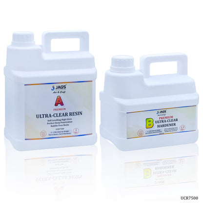 Gift To Love | Ultra Clear Set Resin | Pcs : 5 Kg Resin, 2.5 Kg Hardener | Code : UCR7500