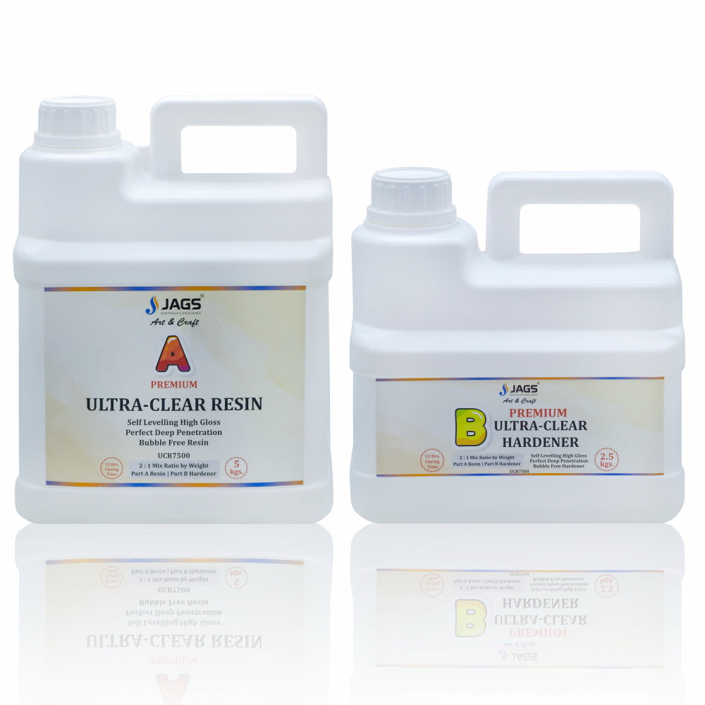 Gift To Love | Ultra Clear Set Resin | Pcs : 5 Kg Resin, 2.5 Kg Hardener | Code : UCR7500