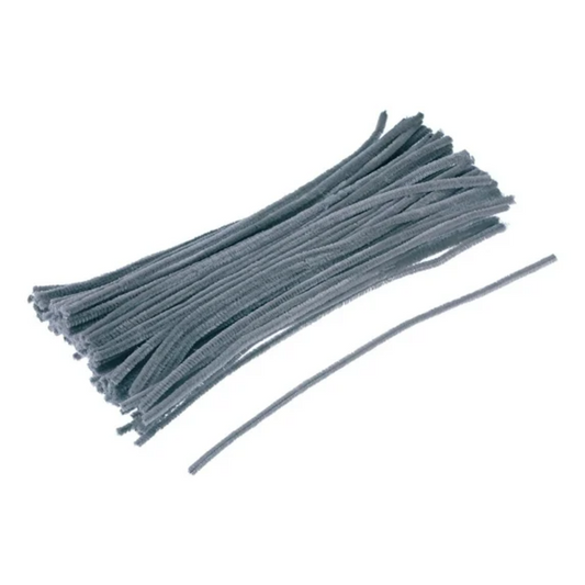 Gift To Love | Craft Pipe Cleaner Chenille Stem | Color : Grey | Size : 7 Mm X 30 Cm | Pcs : 100 Pcs | Code : MTGY