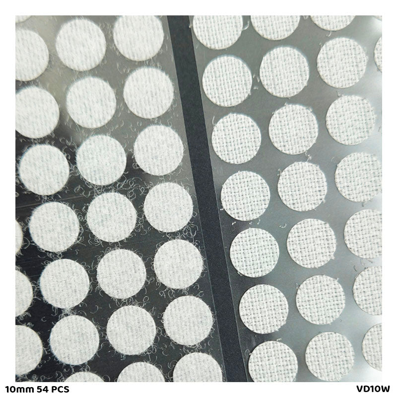 Gift To Love | Velcro Dots | Color : White | Size : 10 Mm | Pcs : 54 Pcs | Code : VD10W