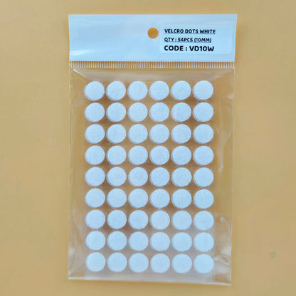 Gift To Love | Velcro Dots | Color : White | Size : 10 Mm | Pcs : 54 Pcs | Code : VD10W