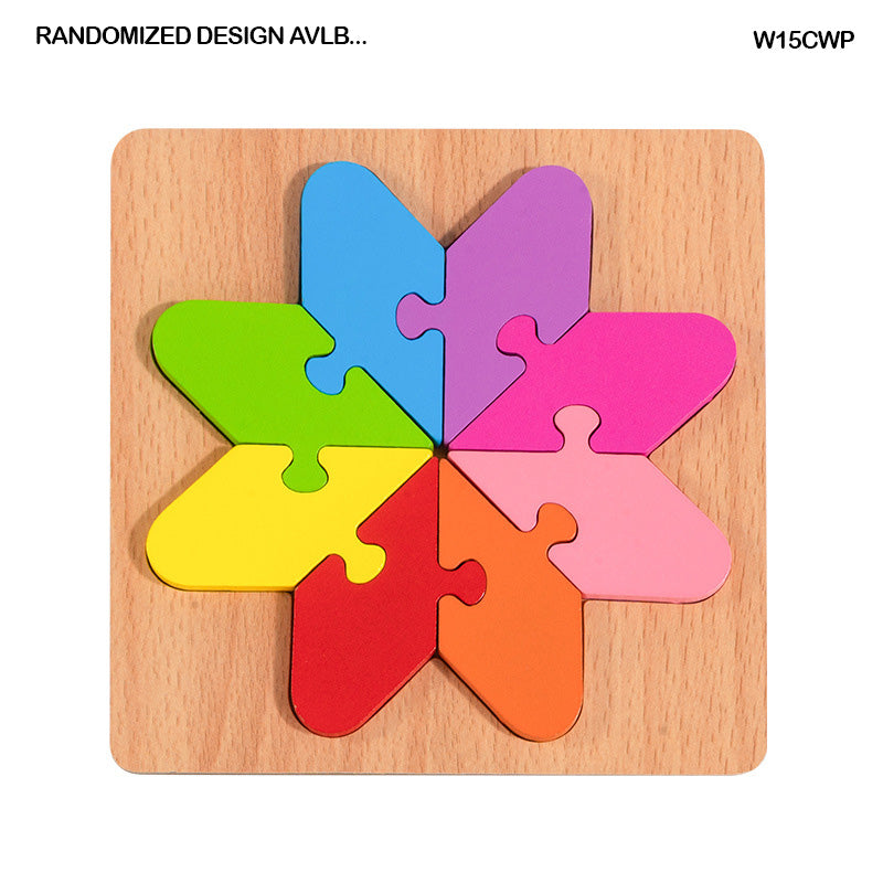 Gift To Love | Colorful Wooden Block Puzzle | Size : 15 X 15 Cm | Code : W15CWP