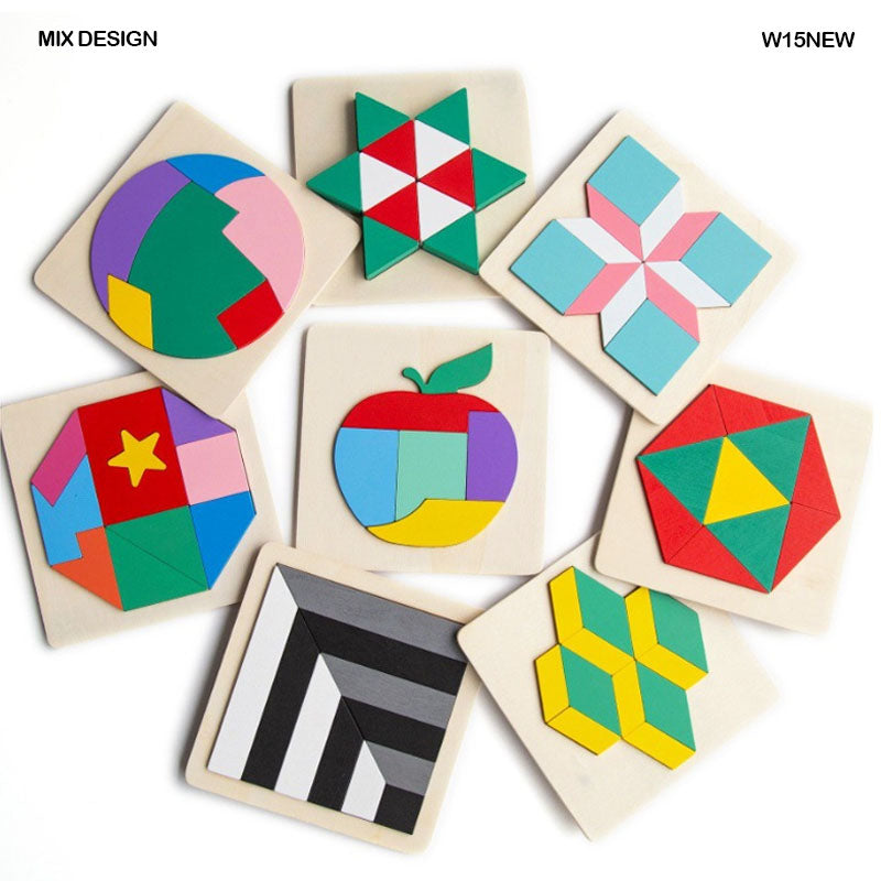 Wt 15X15Cm Colorful Wooden Block Puzzle New (W15New)