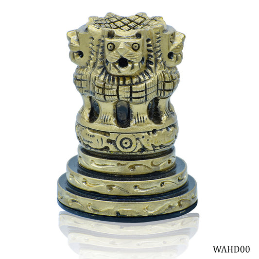 Gift To Love | Wooden Ashoka Head Decoration | Color : Antique | Size : 3 Inch | Code : WAHD00