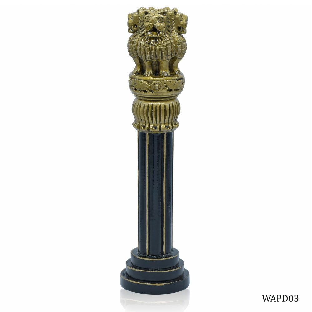 Gift To Love | Wooden Ashoka Pillar Decoration | Color : Antique | Size : 10 Inch | Code : WAPD03