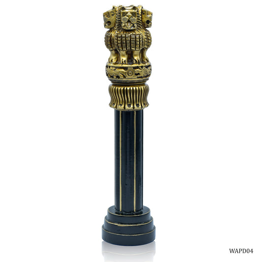 Gift To Love | Wooden Ashoka Pillar Decoration | Color : Antique | Size : 12 Inch | Code : WAPD04