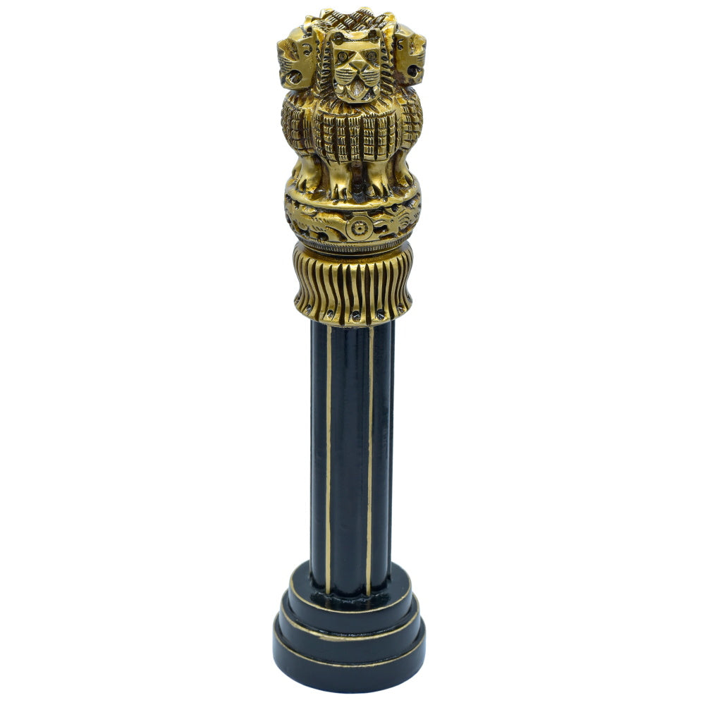 Gift To Love | Wooden Ashoka Pillar Decoration | Color : Antique | Size : 12 Inch | Code : WAPD04