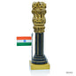 Gift To Love | Wooden Ashoka Pillar Decoration With Flag | Size : 8 Inch | Code : WAPF02