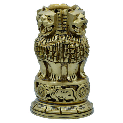 Gift To Love | Wooden Ashoka Pen Stand | Color : Antique | Size : 5 Inch | Code : WAPS02