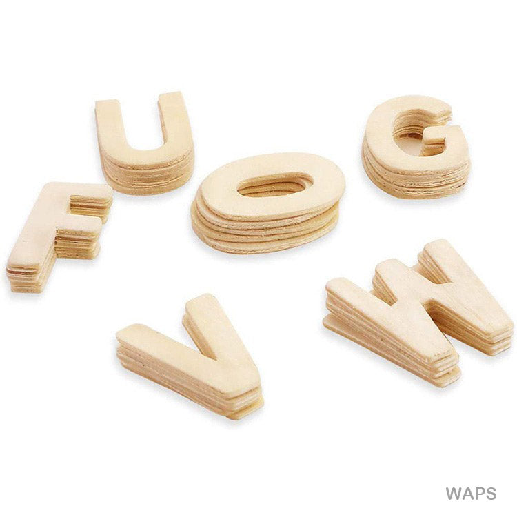 Gift To Love | Wooden Alphabet Plain | Size : Small | Code : WAPS