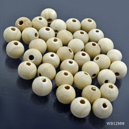 Gift To Love | Wooden Beads | Size : 12 Mm | Pcs : 20 Gm | Code : WB12MM