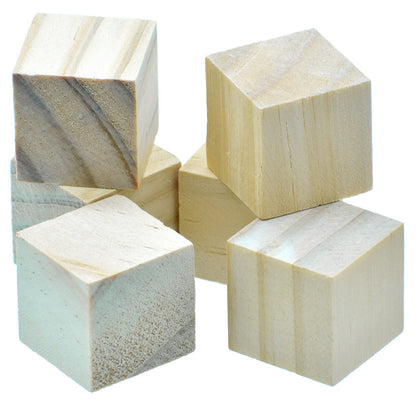 Gift To Love | Wooden Block Square | Size : 2.5 Cm | Pcs : 6 Pcs | Code : WB2.5CM