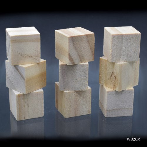 Gift To Love | Wooden Block Square 2CM 9Pcs | Code : WB2CM