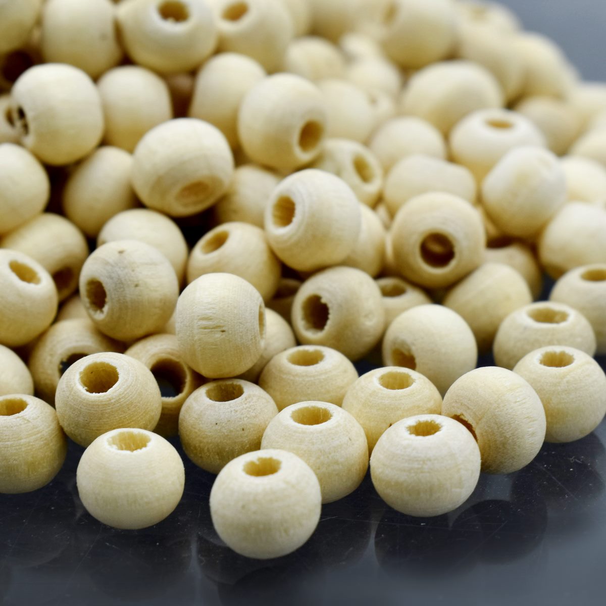 Gift To Love | Wooden Beads | Size : 6 Mm | Pcs : 20 Gm | Code : WB6MM