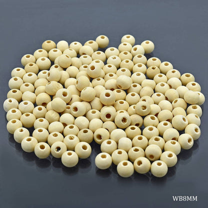 Gift To Love | Wooden Beads | Size : 8 Mm | Pcs : 20 Gm | Code : WB8MM