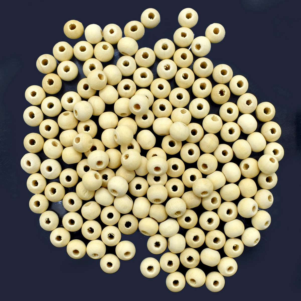 Gift To Love | Wooden Beads | Size : 8 Mm | Pcs : 20 Gm | Code : WB8MM