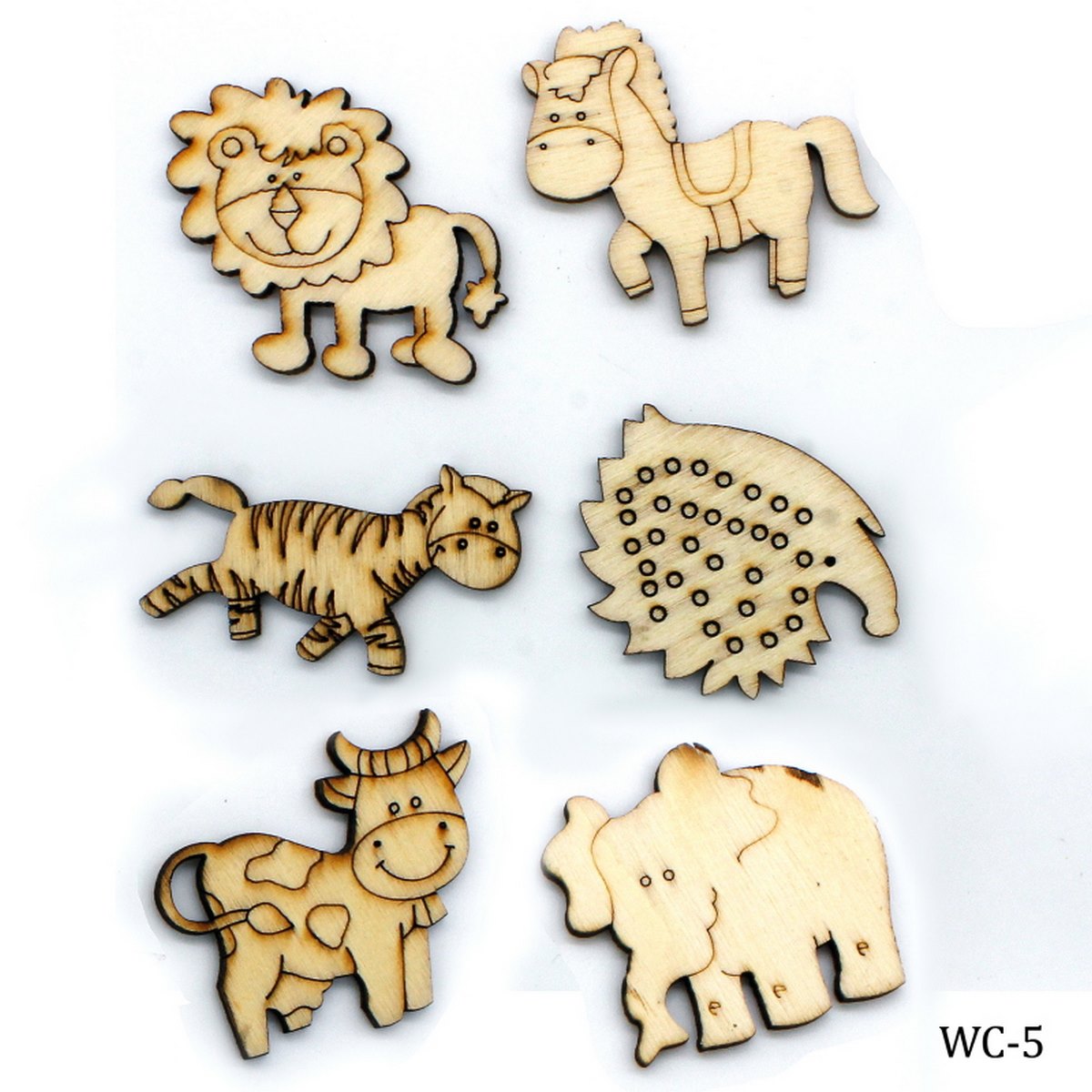 Gift To Love | Wooden Craft Animal Design Big | Pcs : 6 Pcs | Code : WC-5