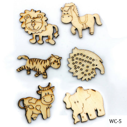 Gift To Love | Wooden Craft Animal Design Big | Pcs : 6 Pcs | Code : WC-5